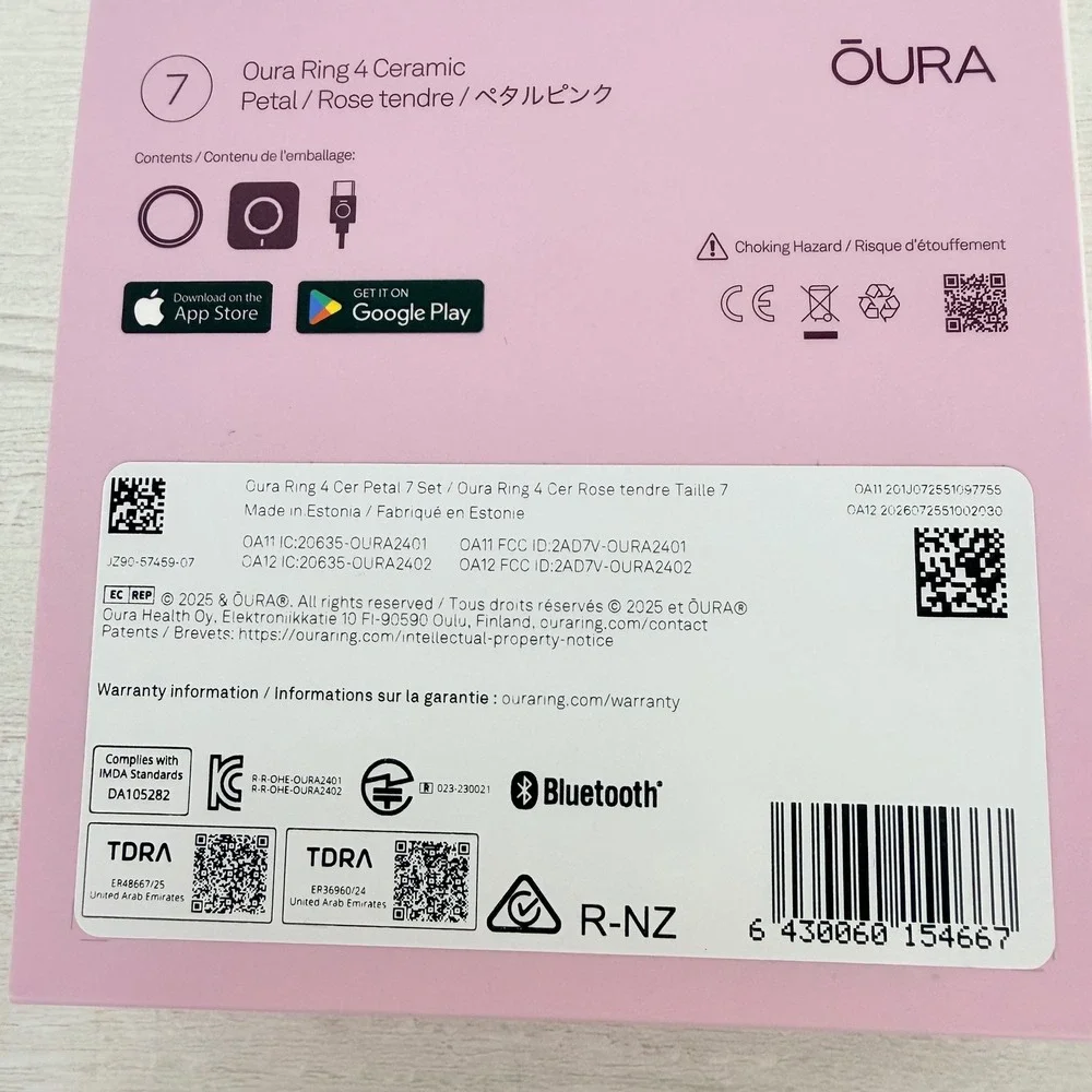 Oura Ring 4 Ceramic Smart Ring Size 7 Petal Pink Health Tracker Gen 4